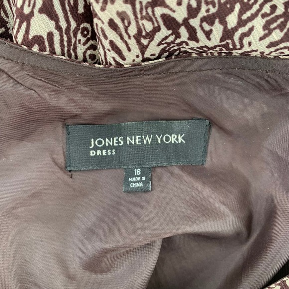 Boho Brown Abstract Maxi Dress Lined Sleeveless Crinkle Fit & Flare Plus Size 16 - Picture 8 of 14